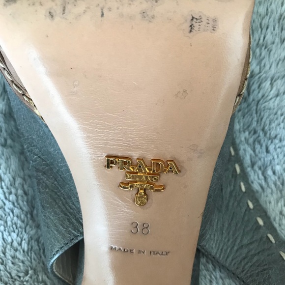 Prada Peep Toe Sling Back Heels 38 - Picture 5 of 6